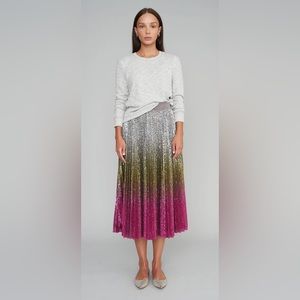 Le Superbe pleated ombré sequin skirt